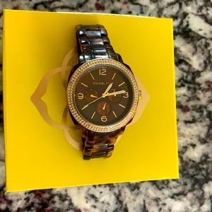 Michael Kors tortoise and gold watch